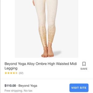 Beyond Yoga Pants - Beyond yoga white and rose gold ombré Beyond Yoga Pants - Beyond yoga white and rose gold ombré